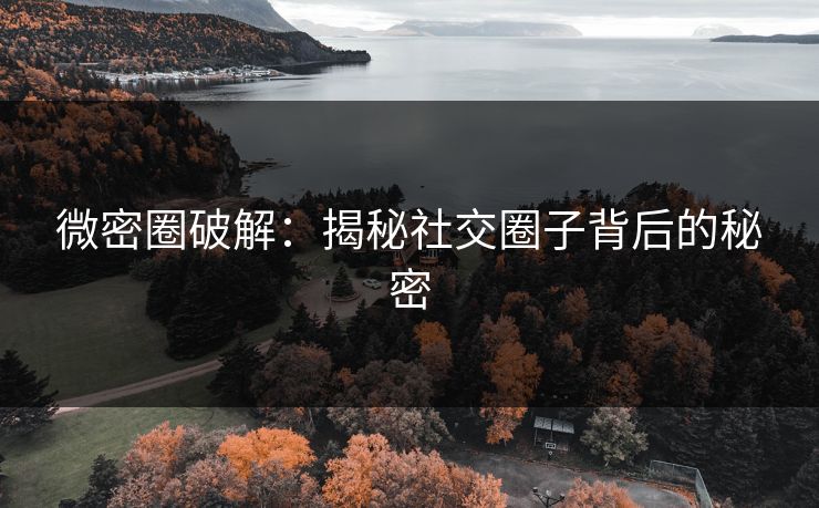 微密圈破解：揭秘社交圈子背后的秘密